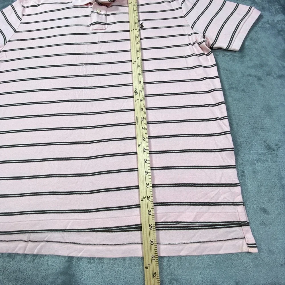 Vintage Polo Ralph Lauren Shirt XL Men Pink Stripe Golf Pony Ivy Classic Casual*